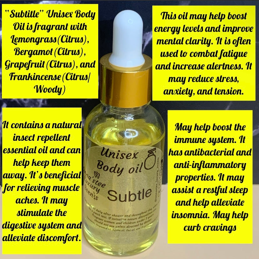 "Subtle" Unisex Therapeutic Body Oil